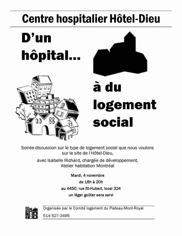 Soirée-discussion sur le logement social sur le site de l’Hôtel-Dieu