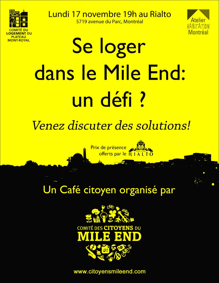 Affiche du Café citoyen sur le Logement